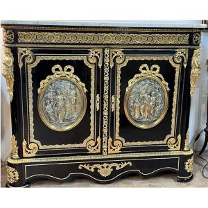 Napoleon III Support Cabinet - Auguste Delafontaine Bronze - 2 Medallion Doors