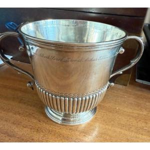 Coupe Argent sterling -anglais : coupe d'amour ou trophée à 2 anses - Lion passant 
