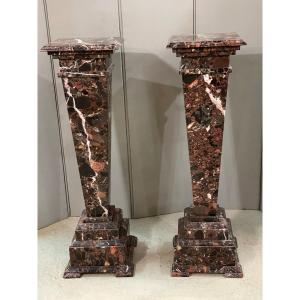Pair Of Marble Columns Early Twentieth Very Good Condition