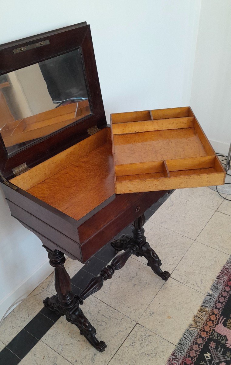 Poudreuse En Acajou Napoléon III, époque 19ème -photo-2