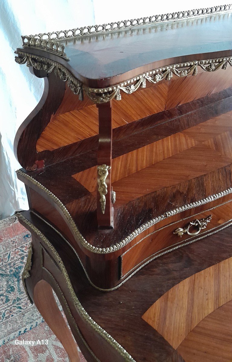 Bureau De Dame à Gradins De Style Louis XV, d'époque 19ème. -photo-2