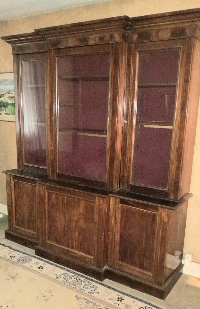 Louis Philippe Style Mahogany Bookcase, 20th Century 