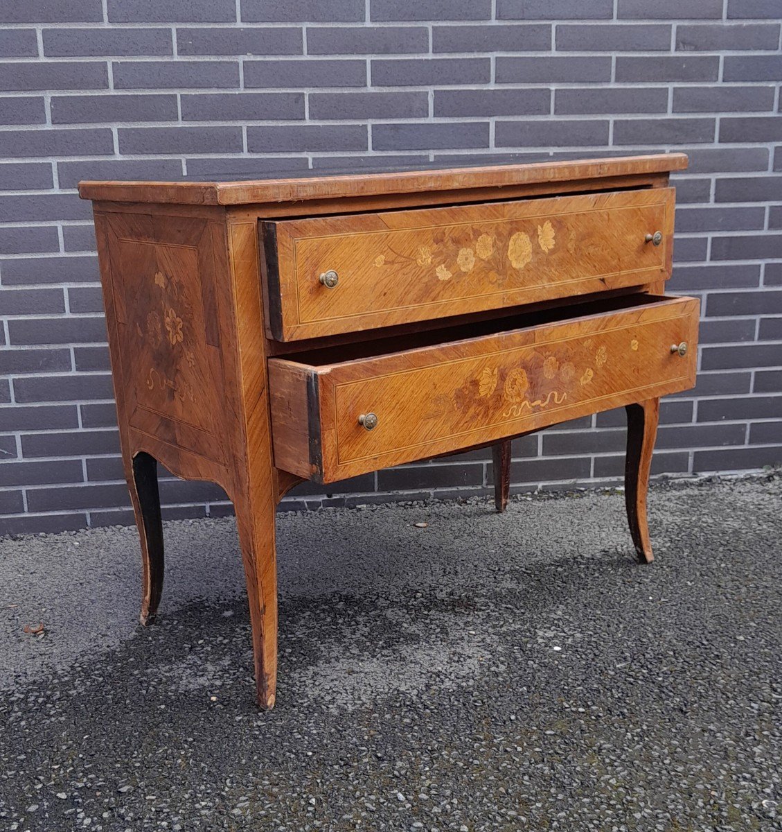 Transition Style Marquetry Sauté Commode, 19th Century. -photo-2