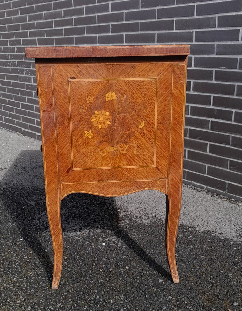 Transition Style Marquetry Sauté Commode, 19th Century. -photo-3