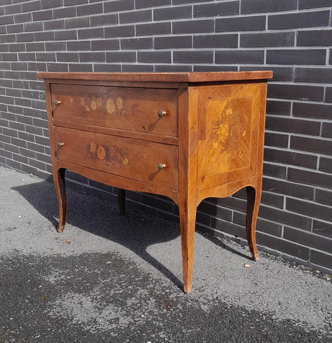 Transition Style Marquetry Sauté Commode, 19th Century. -photo-6