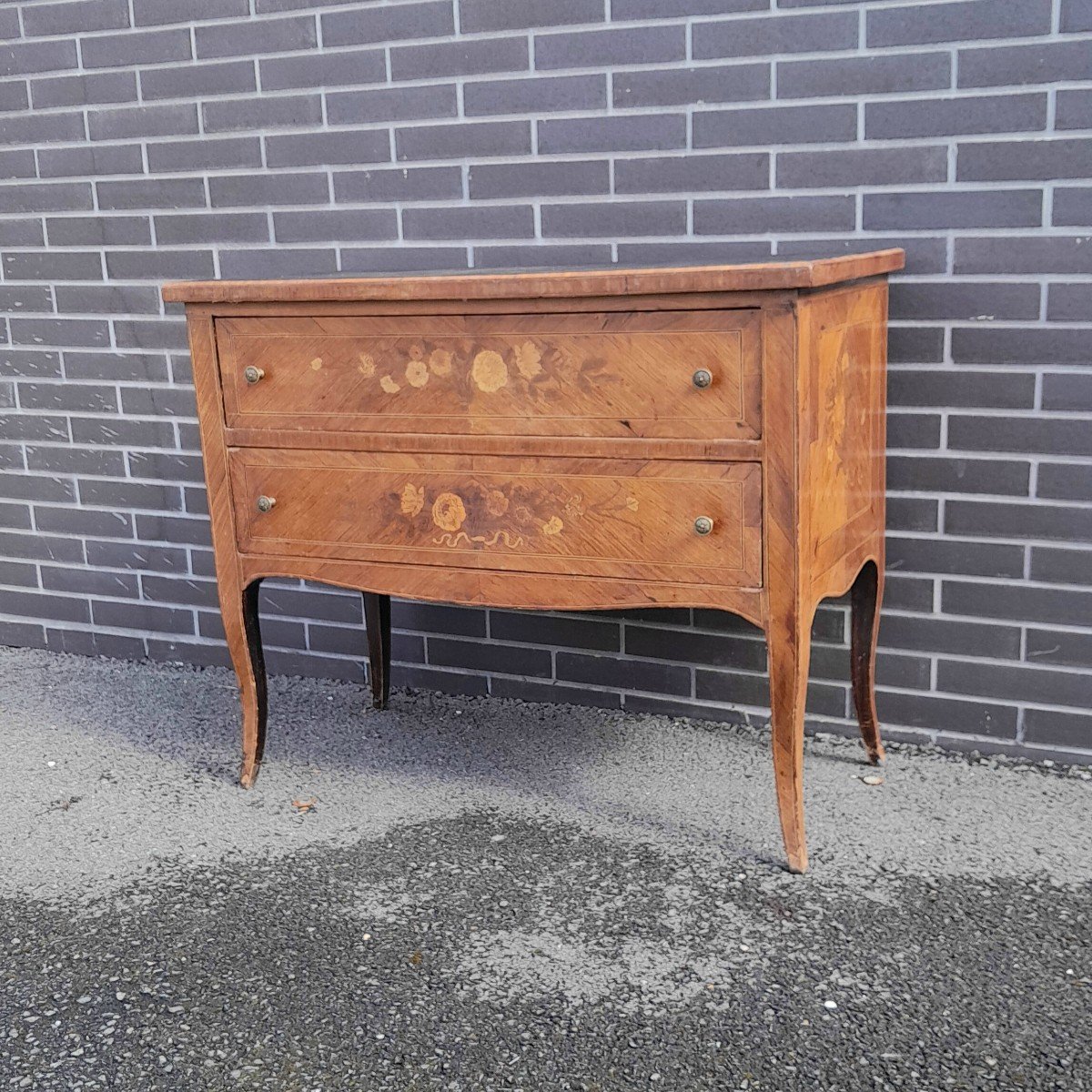 Transition Style Marquetry Sauté Commode, 19th Century. -photo-8