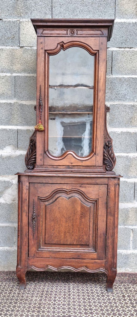 Confiturier, vitrine en Chêne d'époque Régence18ème 