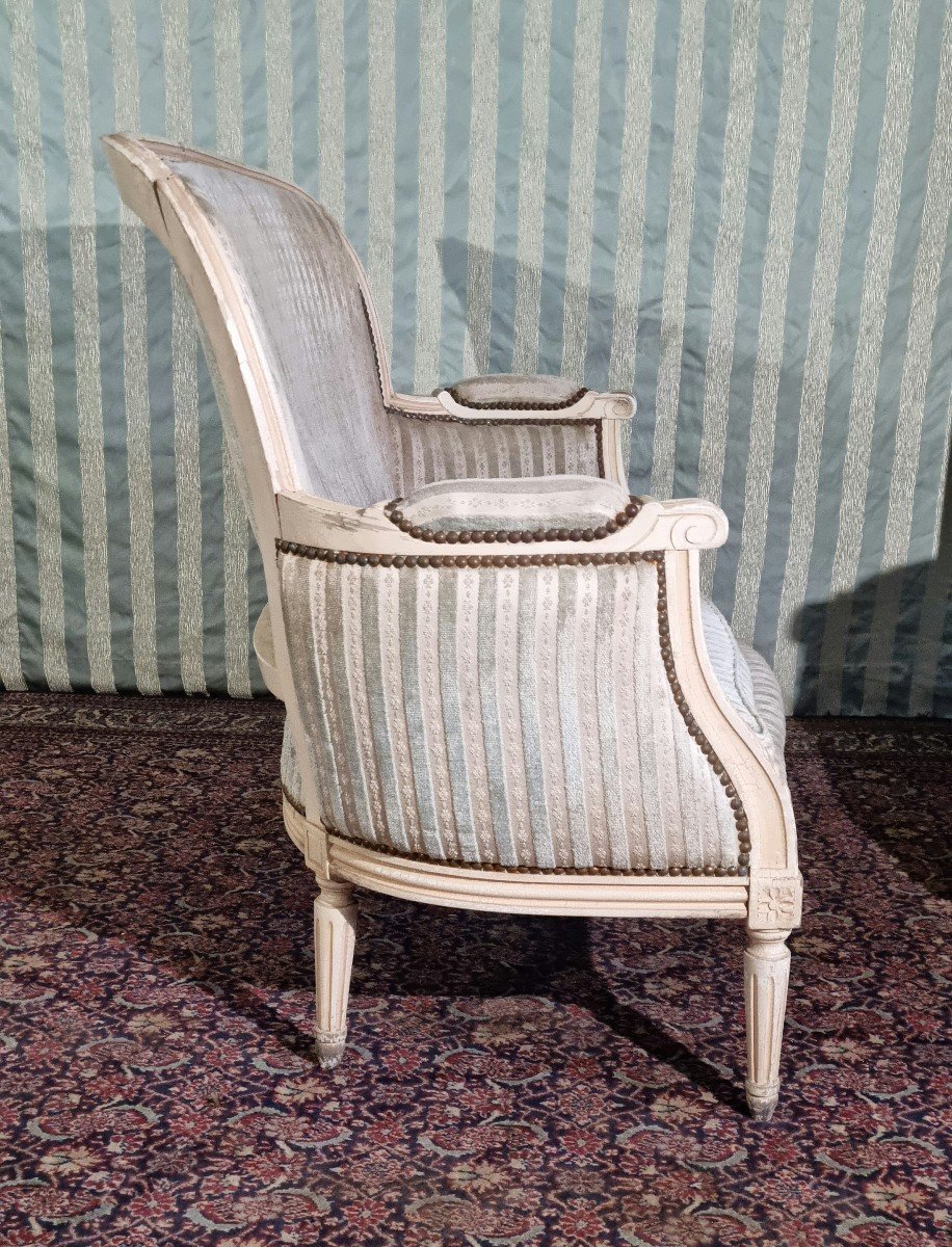 Salon en bois peint de  style Louis XVI, d'époque 19ème -photo-3
