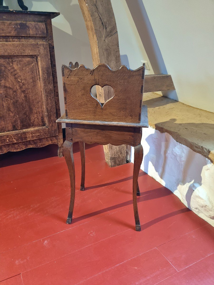 Table de chevet en chêne, moulurée sculptée, Louis XV, d'époque XVIII ème -photo-2