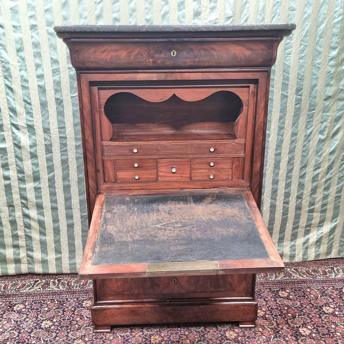 Secrétaire En Acajou Louis Philippe, d'époque 19ème -photo-4