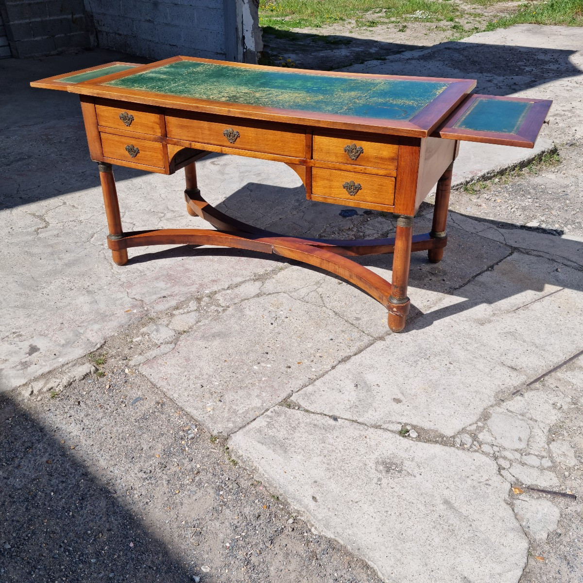 Bureau En Merisier Double Face, Style Empire d'époque Fin XIXème. -photo-4