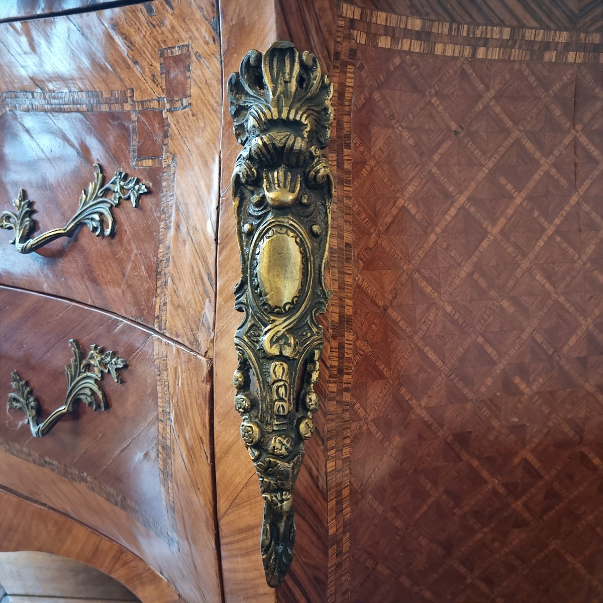 Louis XV Style Marquetry Chest Of Drawers, Circa 1900-photo-4