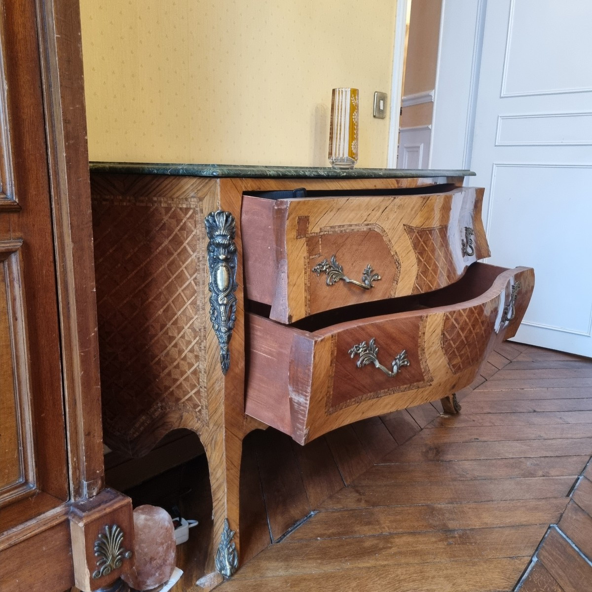 Louis XV Style Marquetry Chest Of Drawers, Circa 1900-photo-3