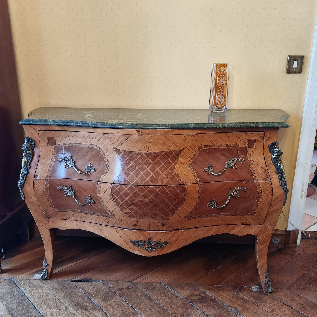 Louis XV Style Marquetry Chest Of Drawers, Circa 1900