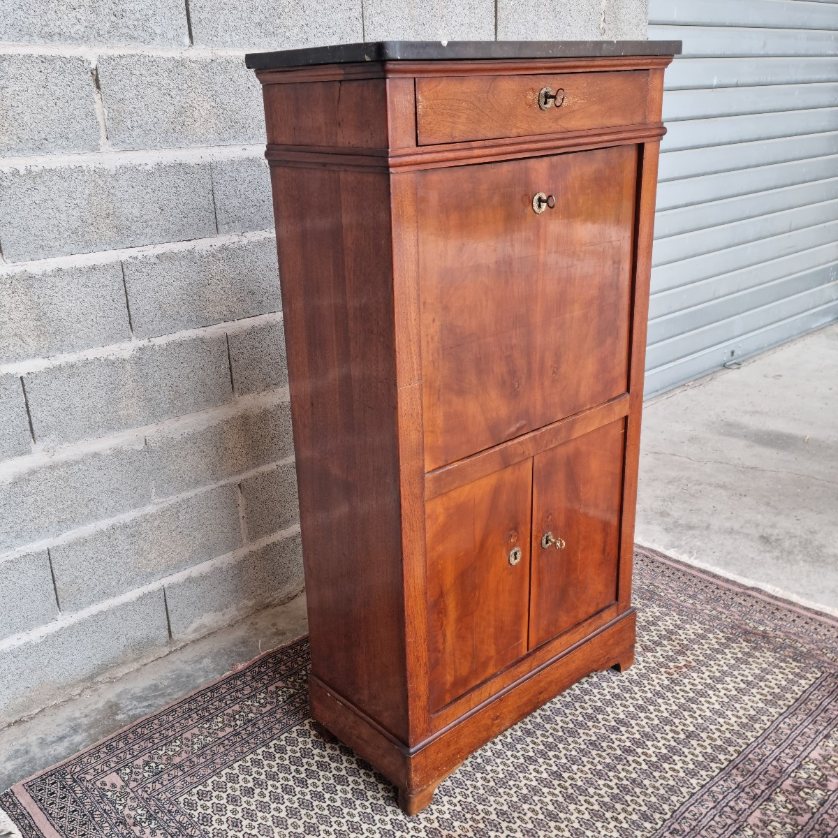 Mahogany Secretary, Restoration, 19th Century-photo-2