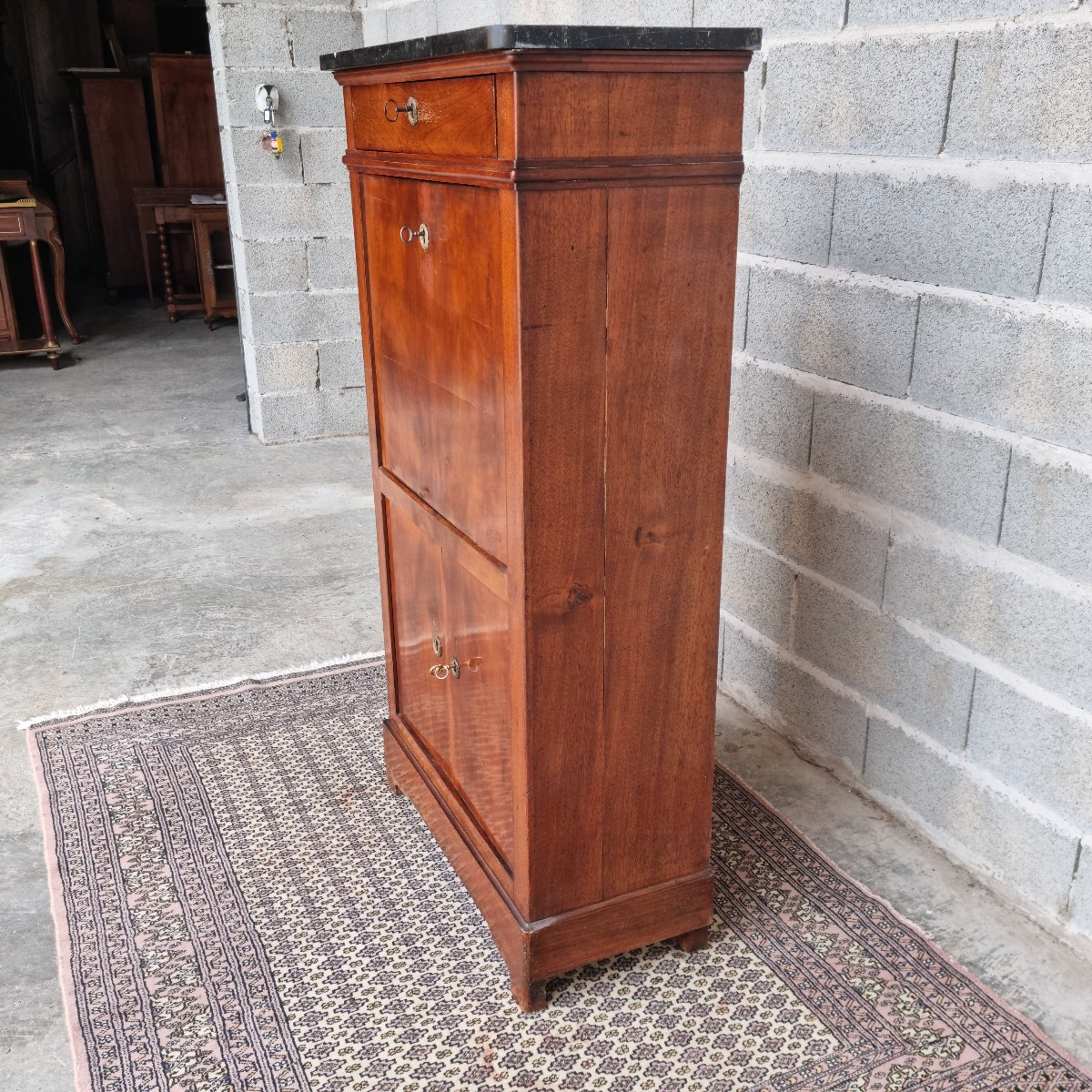 Mahogany Secretary, Restoration, 19th Century-photo-3