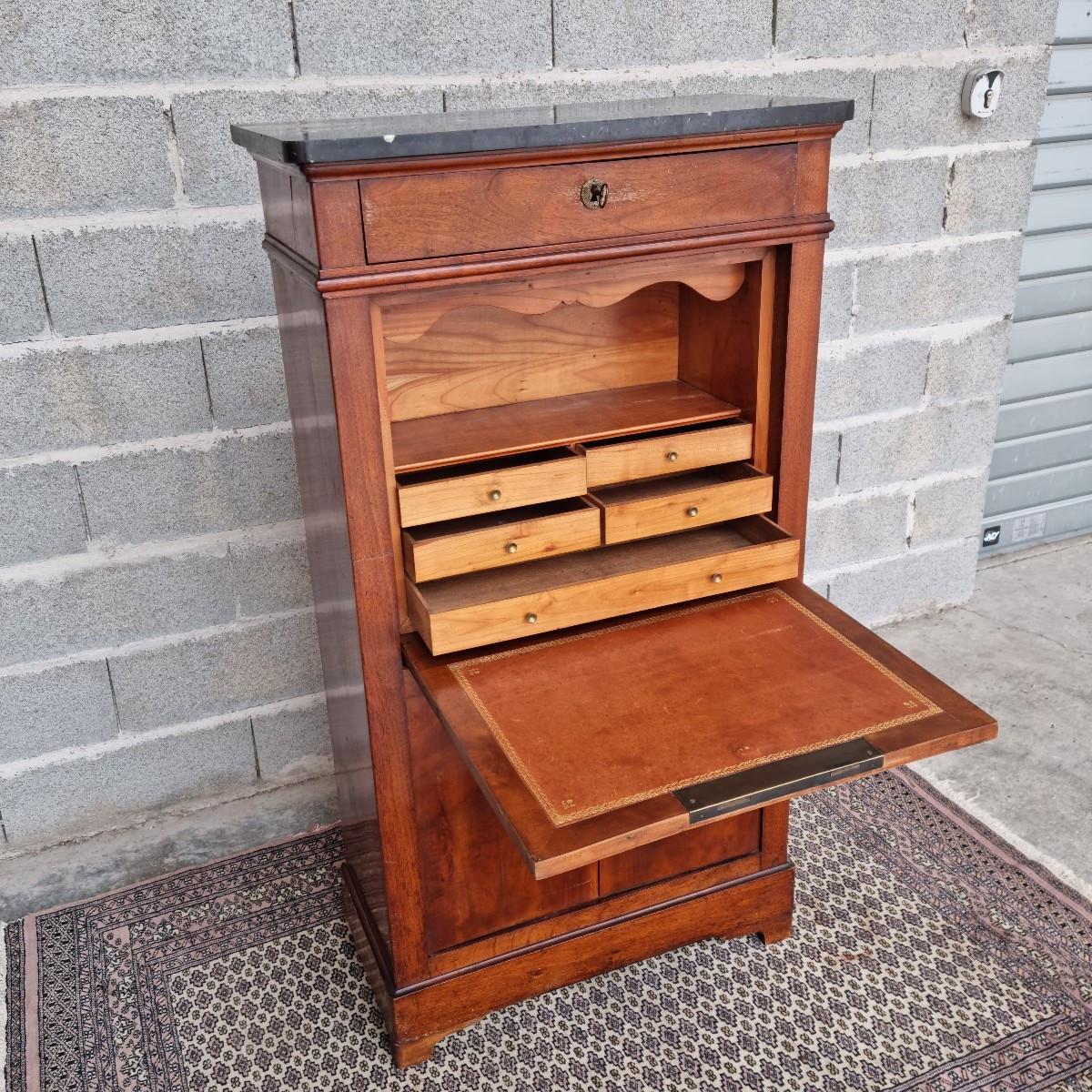 Mahogany Secretary, Restoration, 19th Century-photo-4