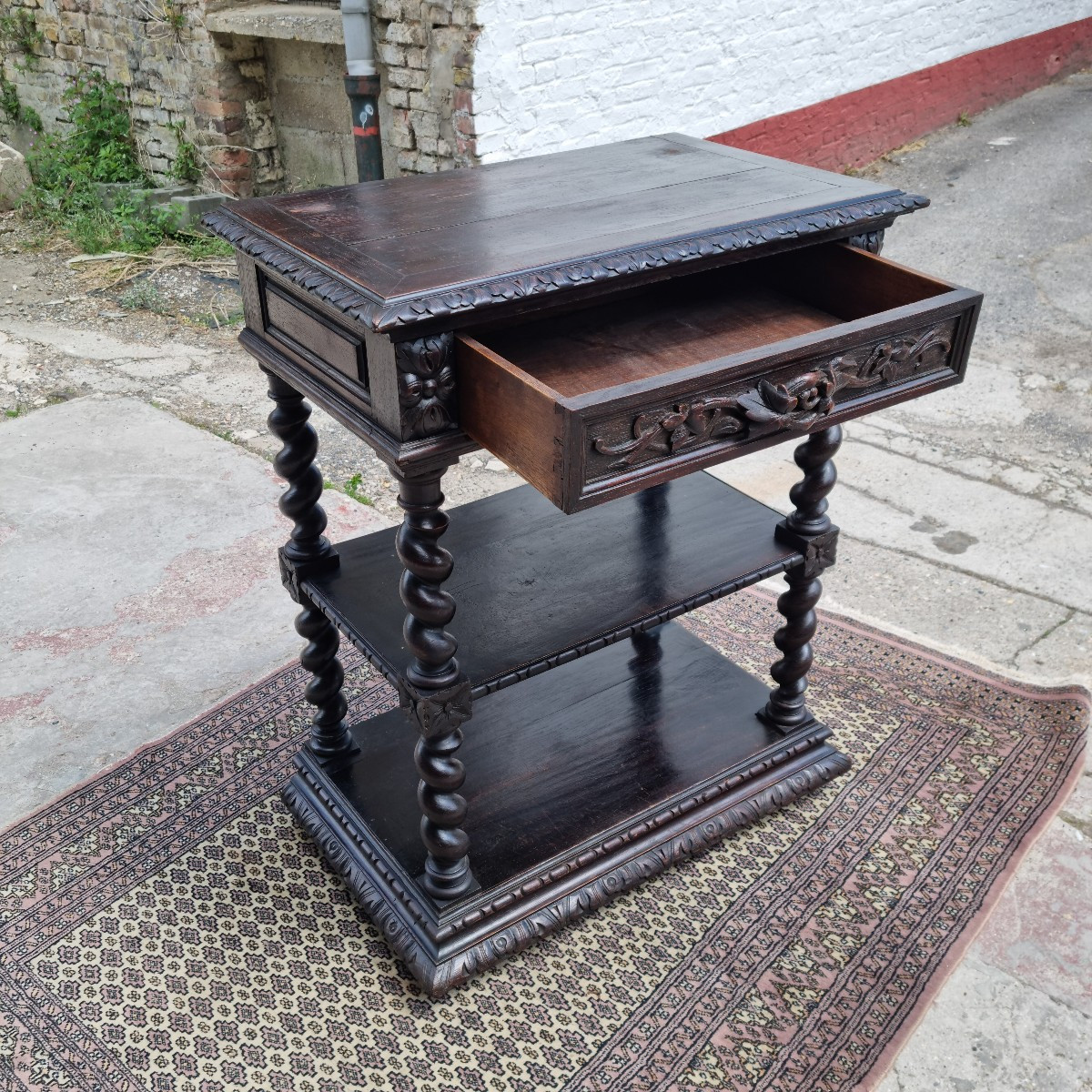 Louis XIII Oak Serving Trolley, 19th Century -photo-2
