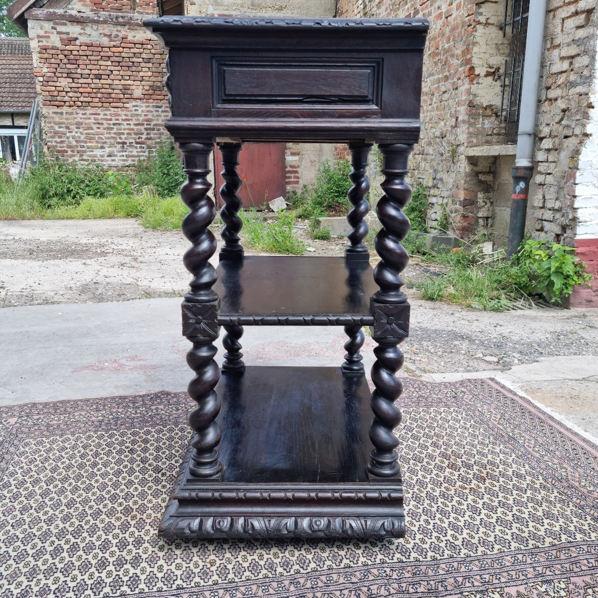 Louis XIII Oak Serving Trolley, 19th Century -photo-1