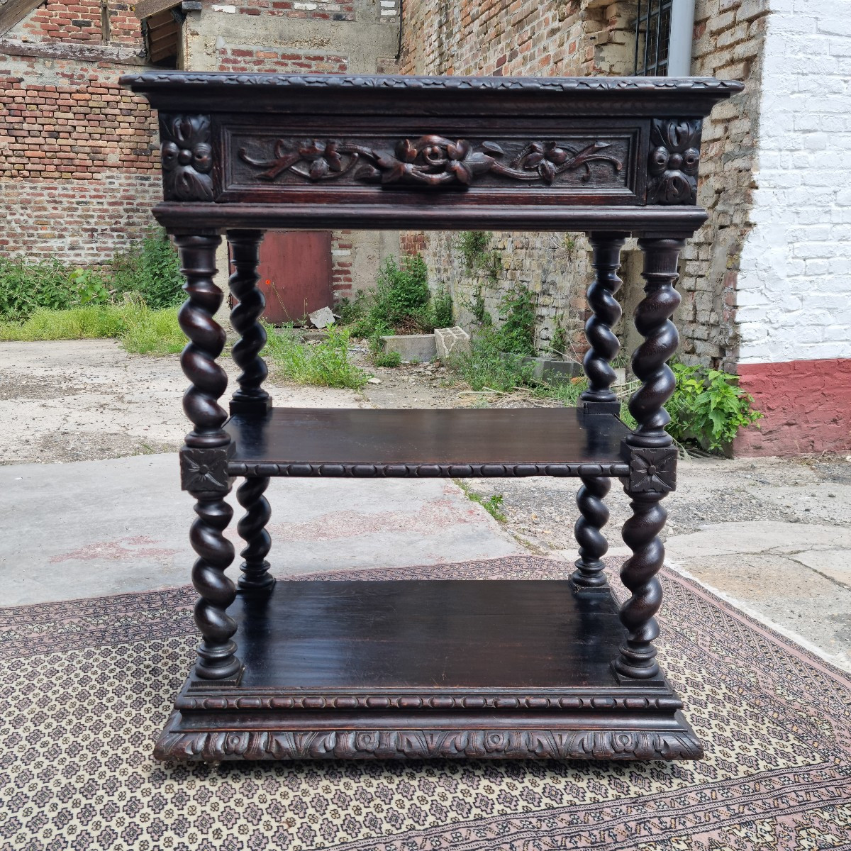 Louis XIII Oak Serving Trolley, 19th Century -photo-3