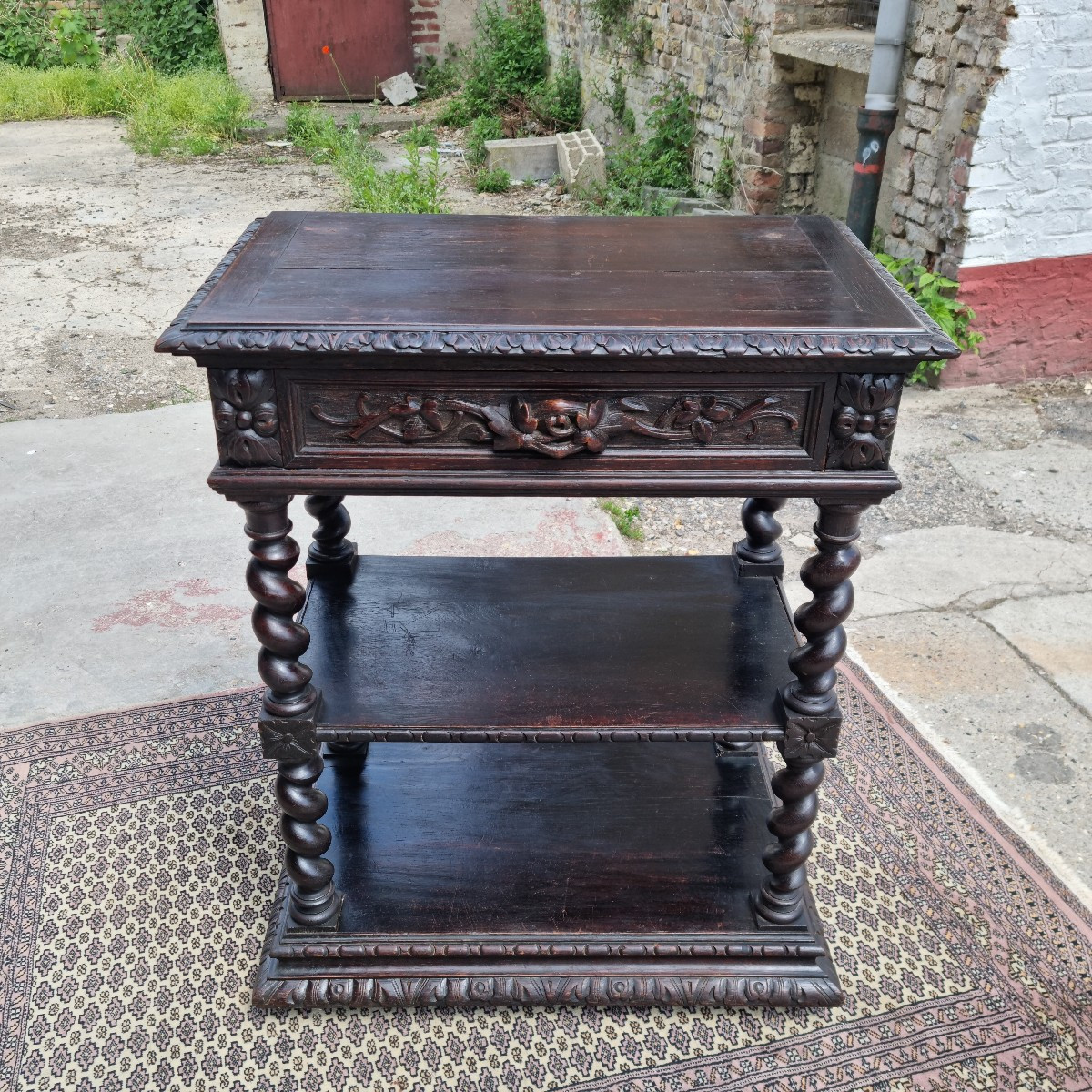 Louis XIII Oak Serving Trolley, 19th Century 