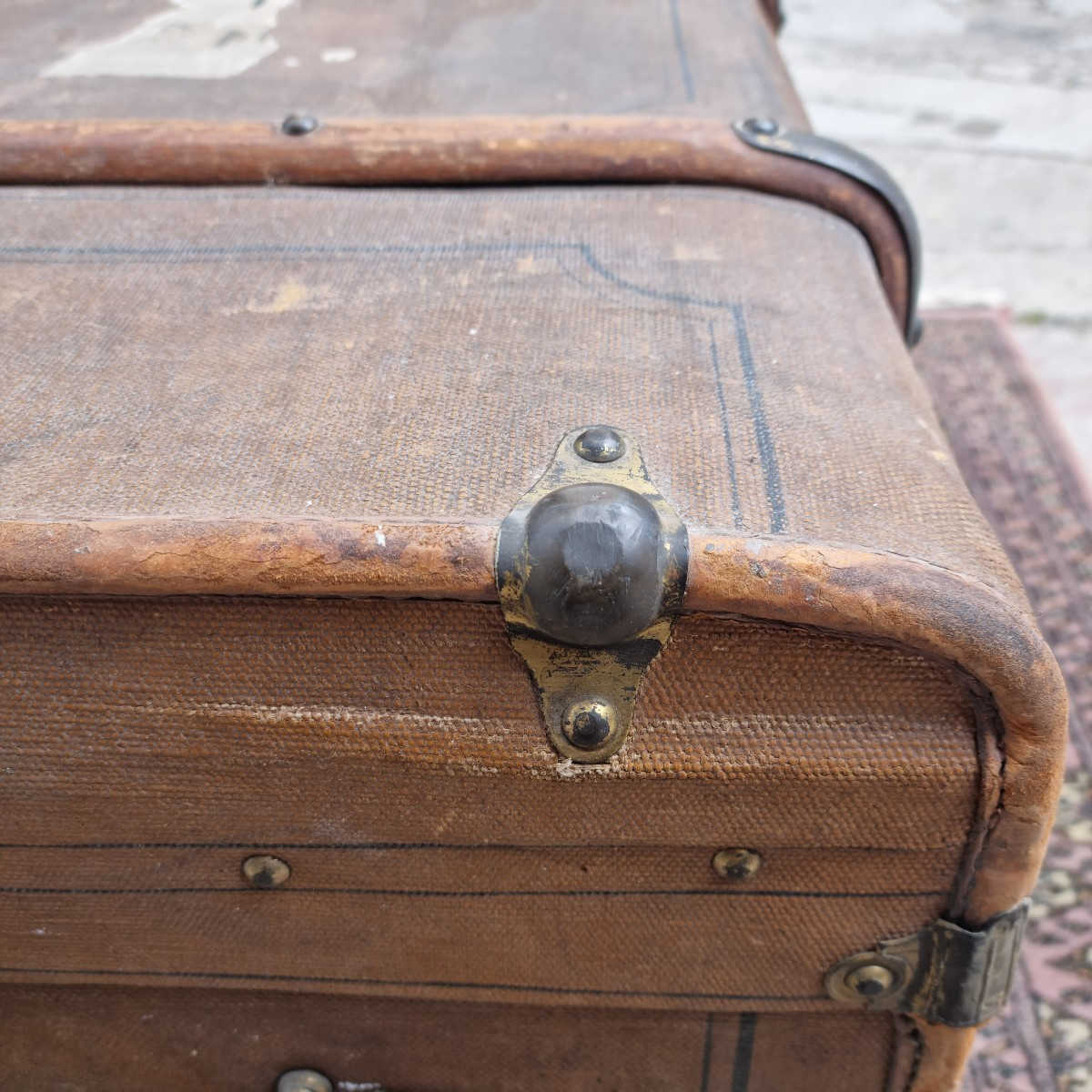 Travel Trunk, In Covered Wood, From Ets C Dolder Basel, Early 20th Century -photo-2