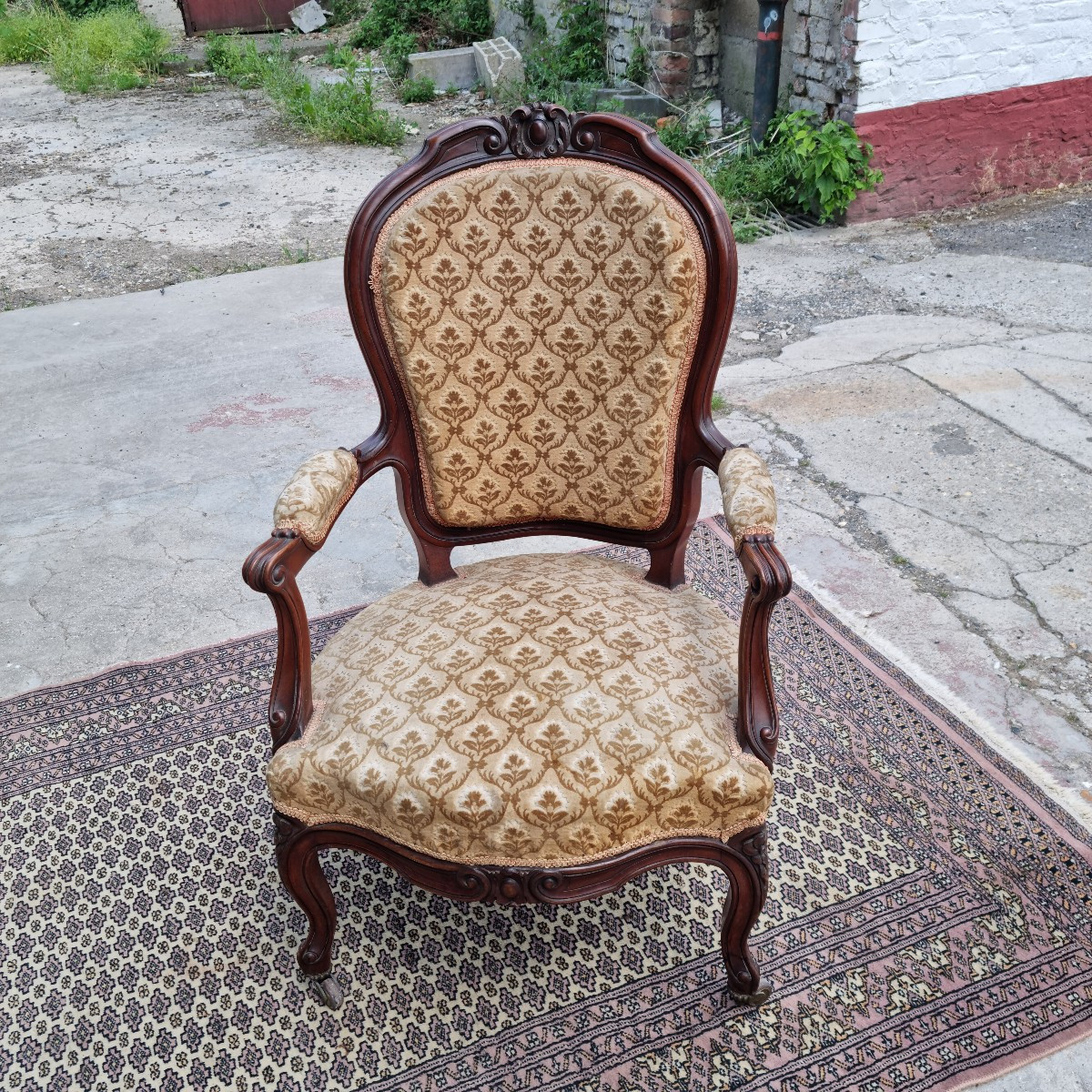 19th Century Napoleon III Mahogany Cabriolet Armchair -photo-4