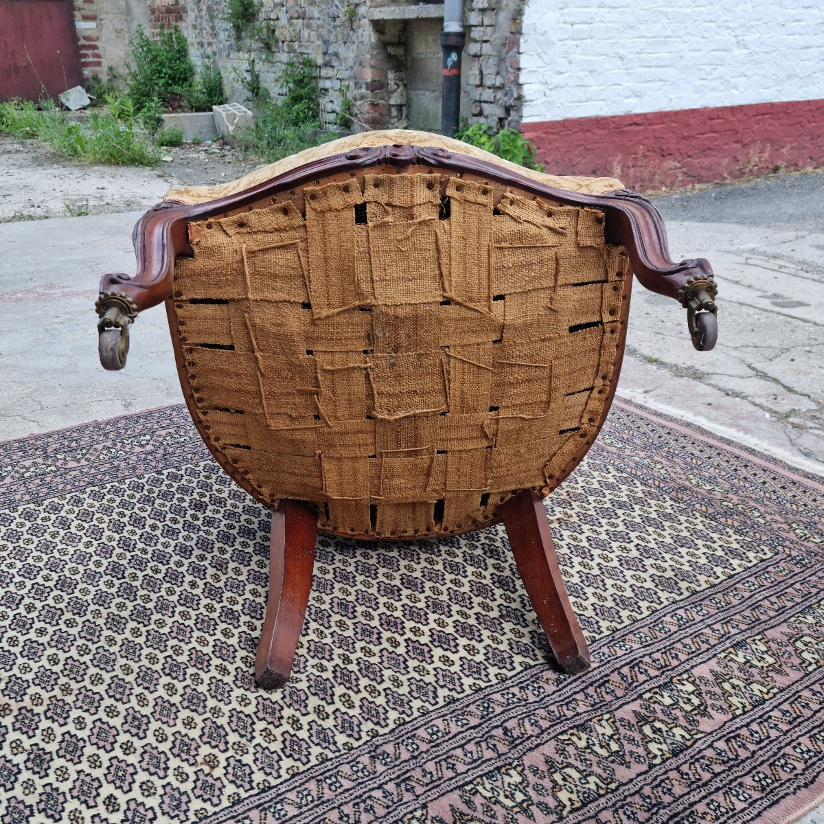 19th Century Napoleon III Mahogany Cabriolet Armchair -photo-1