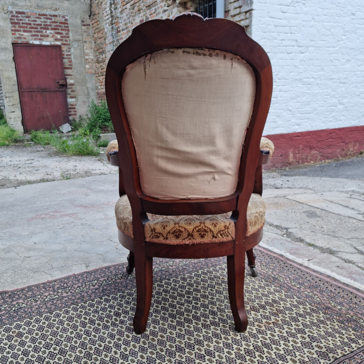 19th Century Napoleon III Mahogany Cabriolet Armchair -photo-2