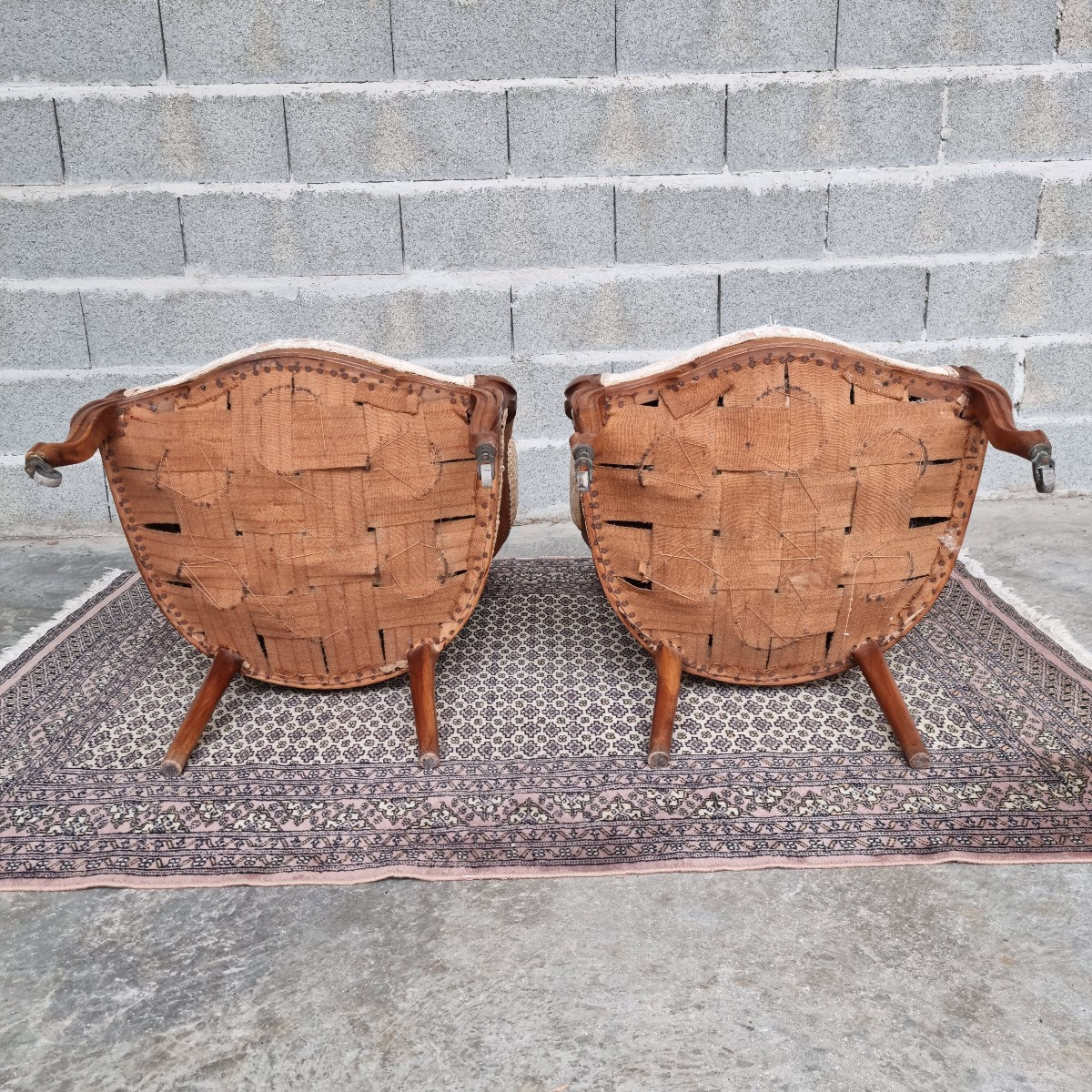 Pair Of Walnut Cabriolet Armchairs, Napoleon III, 19th Century -photo-3