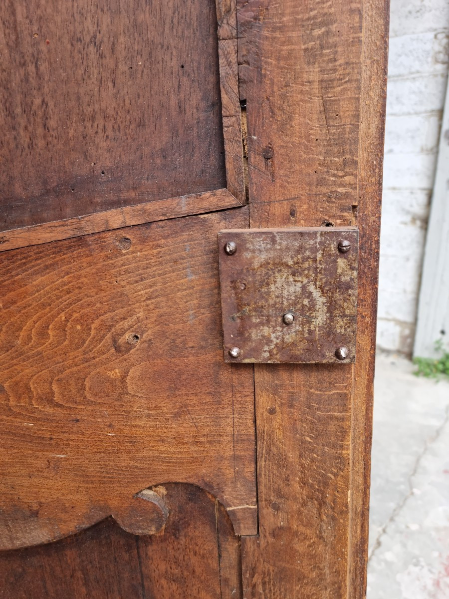 Walnut Armoire, Carved Molding, Louis XV From The 18th Century. -photo-2