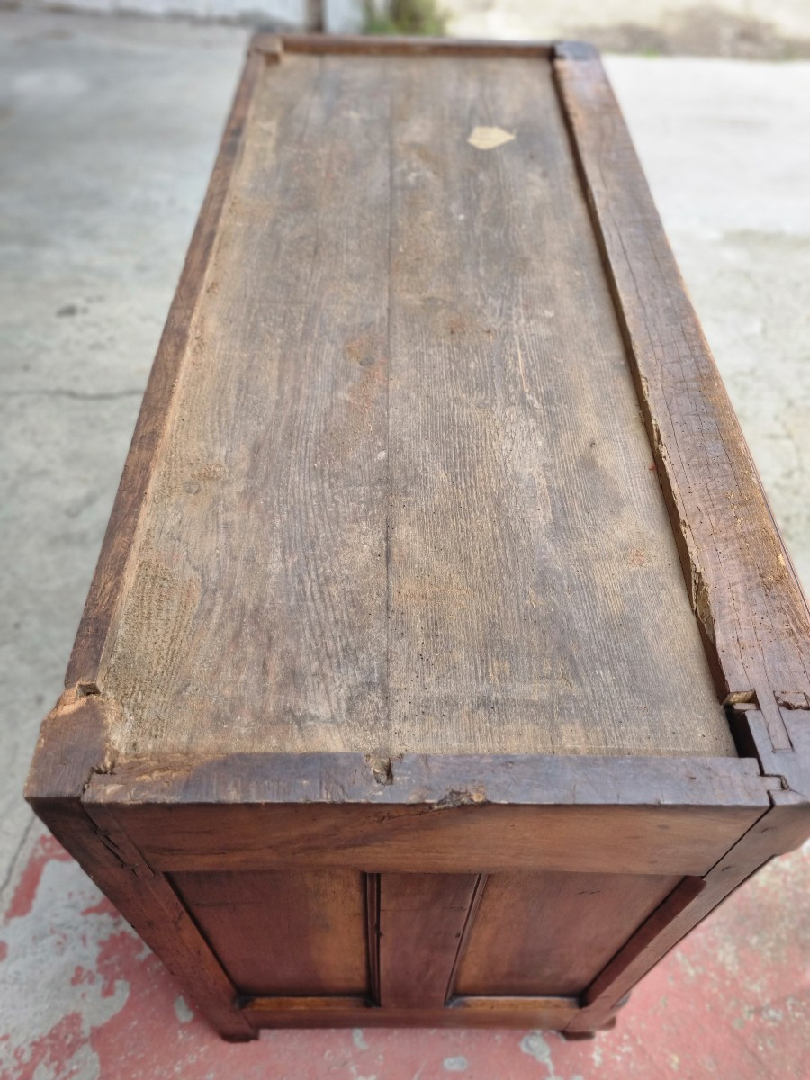 Hunting Buffet, Low In Walnut, Molded And Carved, Louis XV From The 18th Century -photo-1
