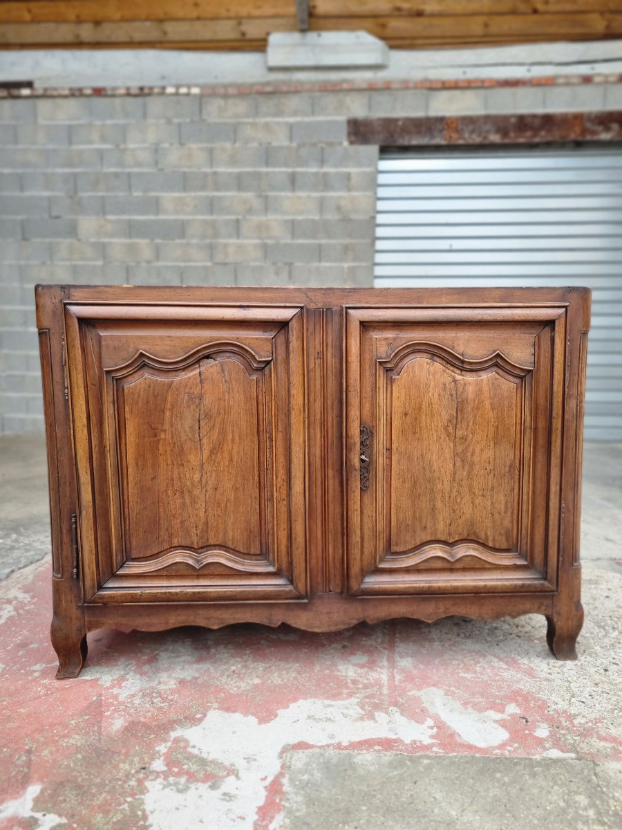 Hunting Buffet, Low In Walnut, Molded And Carved, Louis XV From The 18th Century -photo-2