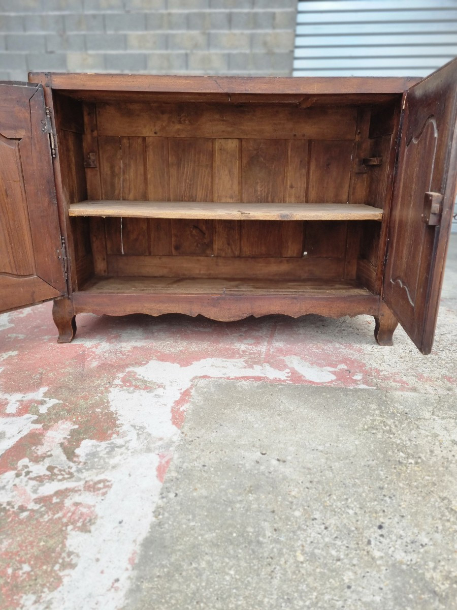 Hunting Buffet, Low In Walnut, Molded And Carved, Louis XV From The 18th Century -photo-3