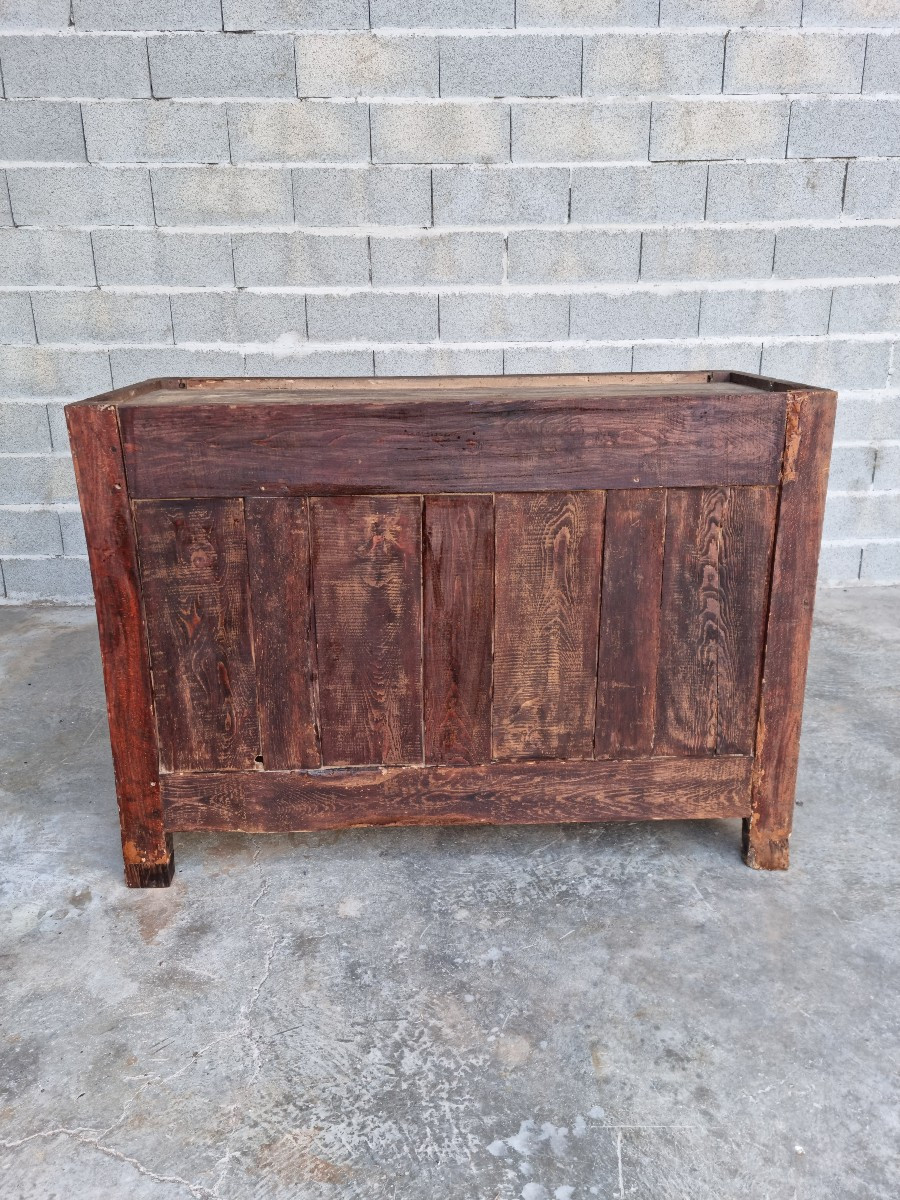 Hunting Buffet, Low In Walnut, Molded And Carved, Louis XV From The 18th Century -photo-7