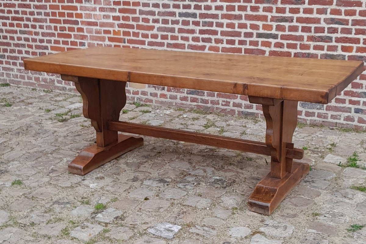 Monastery Table In Oak, Louis XIII, 19th Century. -photo-1