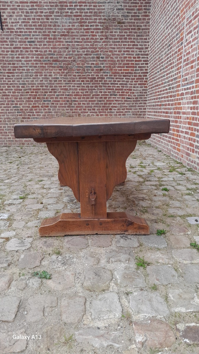 Monastery Table In Oak, Louis XIII, 19th Century. -photo-2