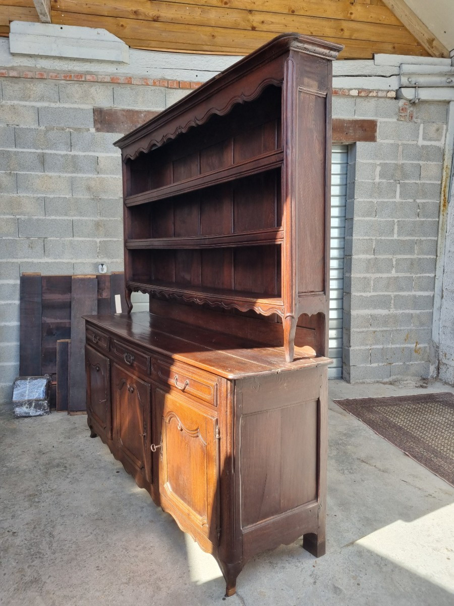 Buffet vaisselier en chêne, Régence d'époque XVIII ème -photo-2