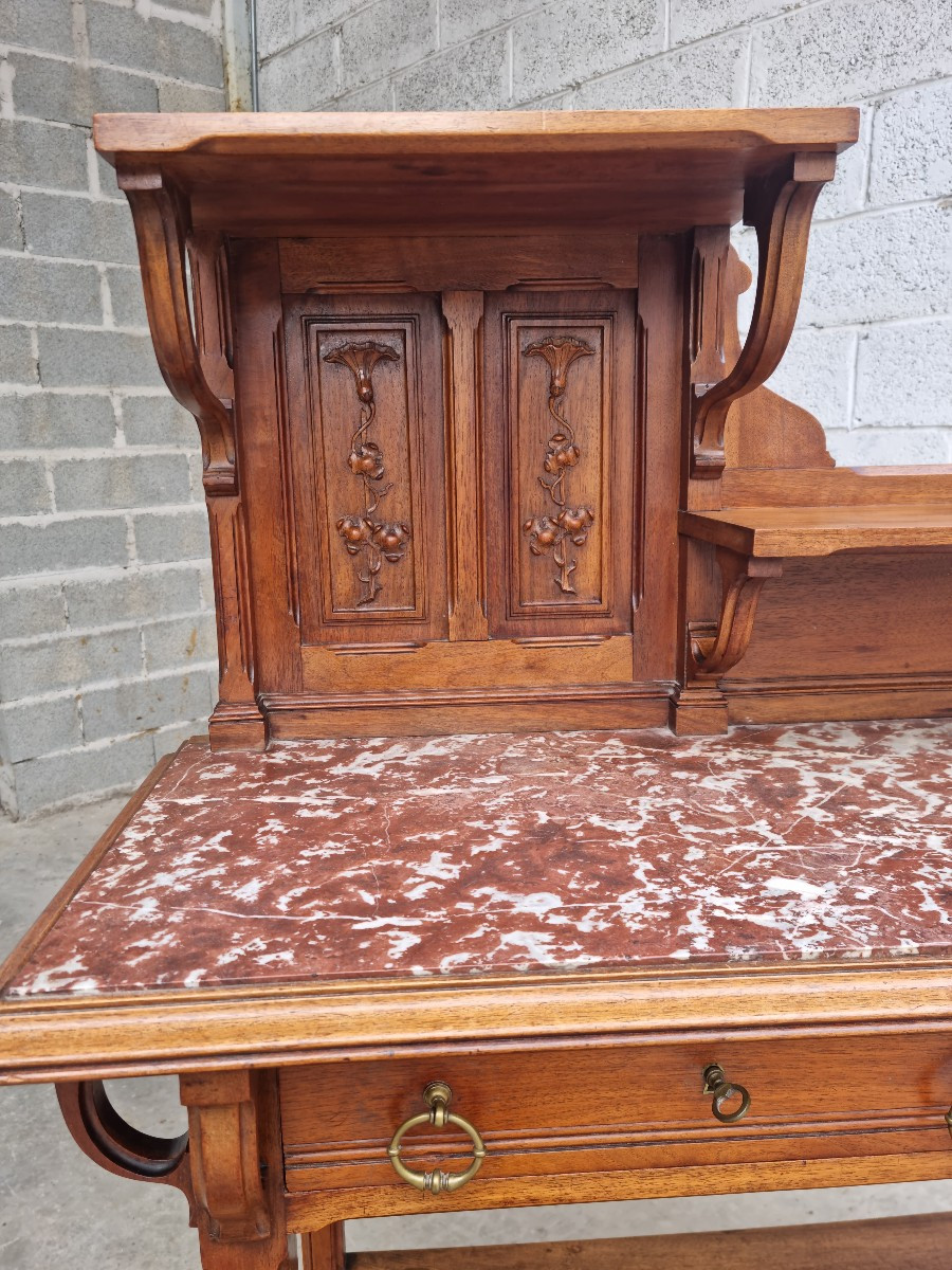Console en noyer massif, Art déco, d'époque XXème-photo-4