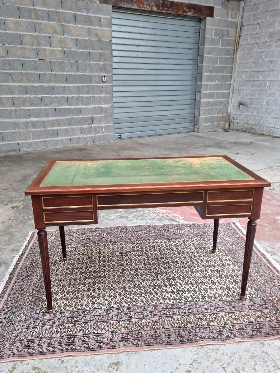 Mahogany Bureau Plat, Mid-century, Louis XVI, 20th Century -photo-4