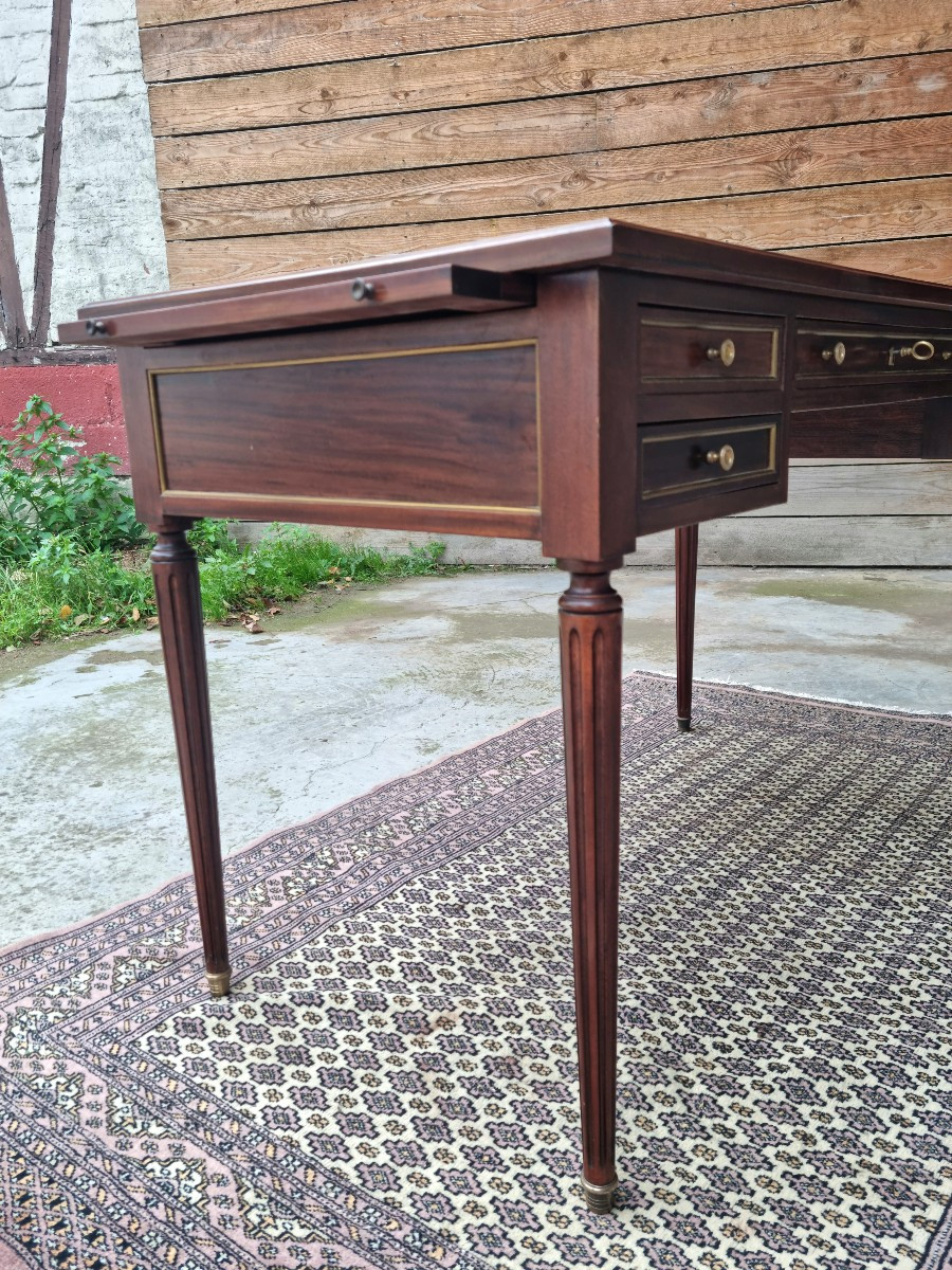 Mahogany Bureau Plat, Mid-century, Louis XVI, 20th Century -photo-1