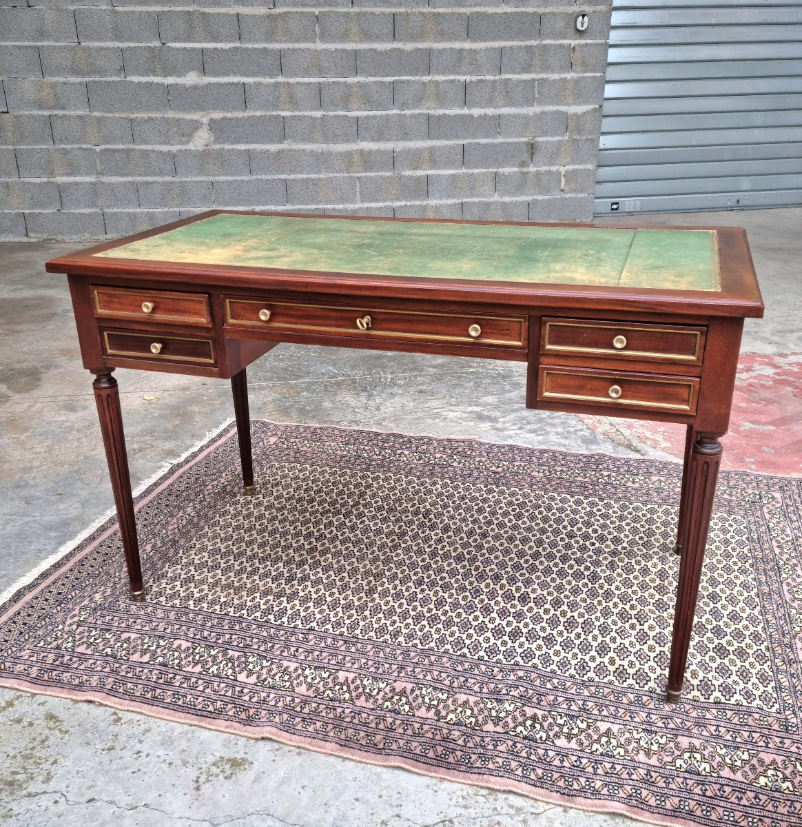 Mahogany Bureau Plat, Mid-century, Louis XVI, 20th Century 