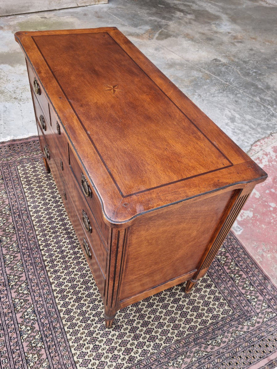 Commode en palissandre, Louis XVI d'époque XXème. -photo-4