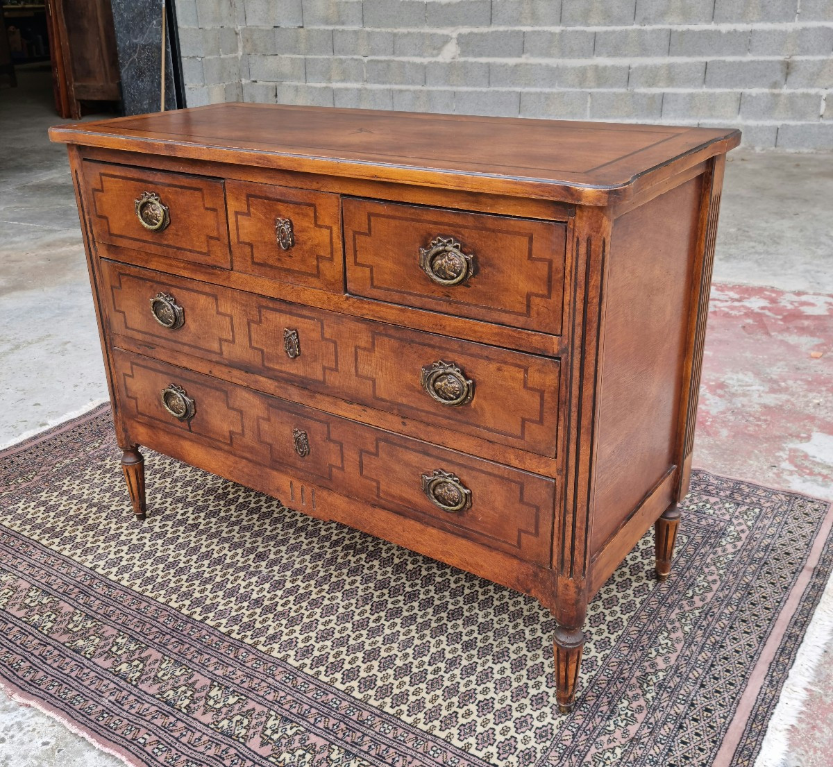 Commode en palissandre, Louis XVI d'époque XXème. -photo-5