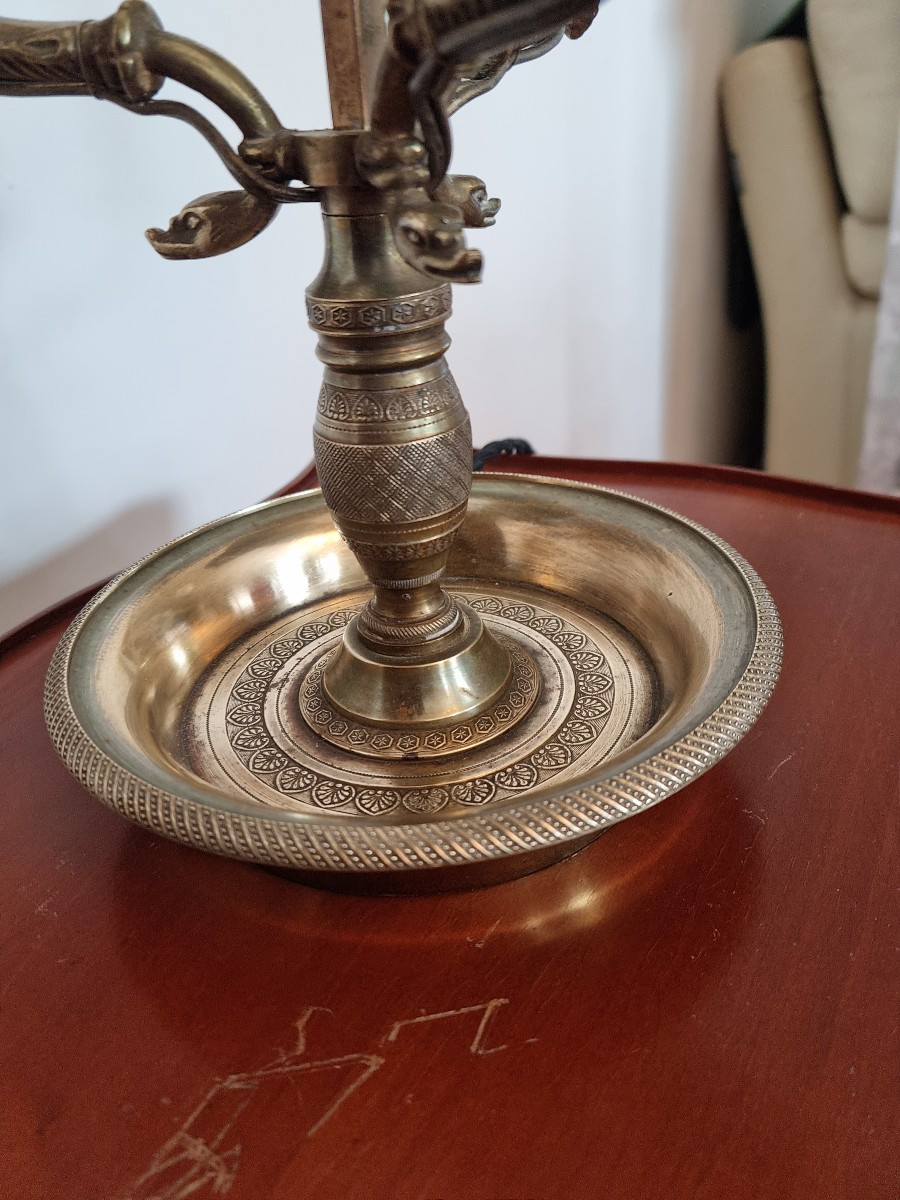 Lampe bouillotte Empire d'époque XXème-photo-3