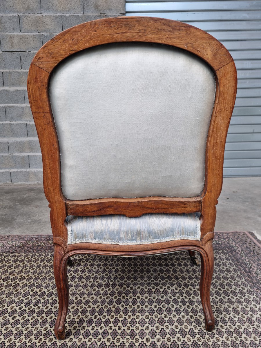  Fauteuil en noyer, Louis XV , d'époque XXème-photo-4