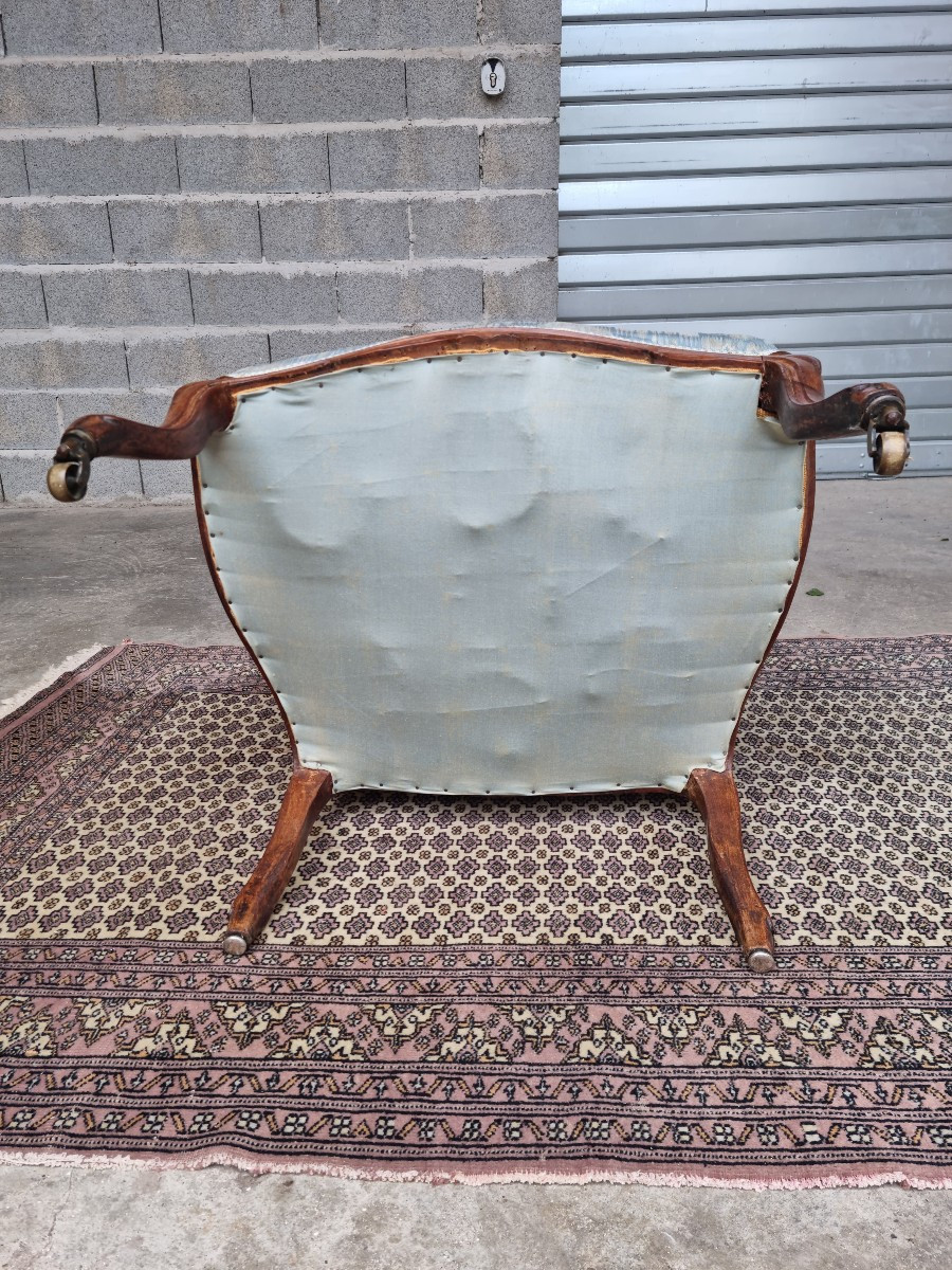  Fauteuil en noyer, Louis XV , d'époque XXème-photo-4