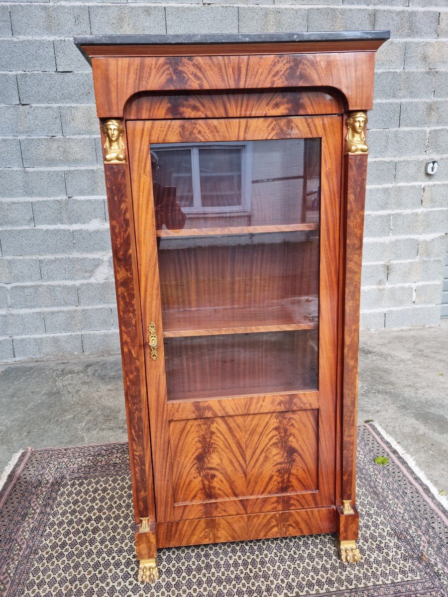 Mahogany Display Cabinet, Empire, 20th Century 