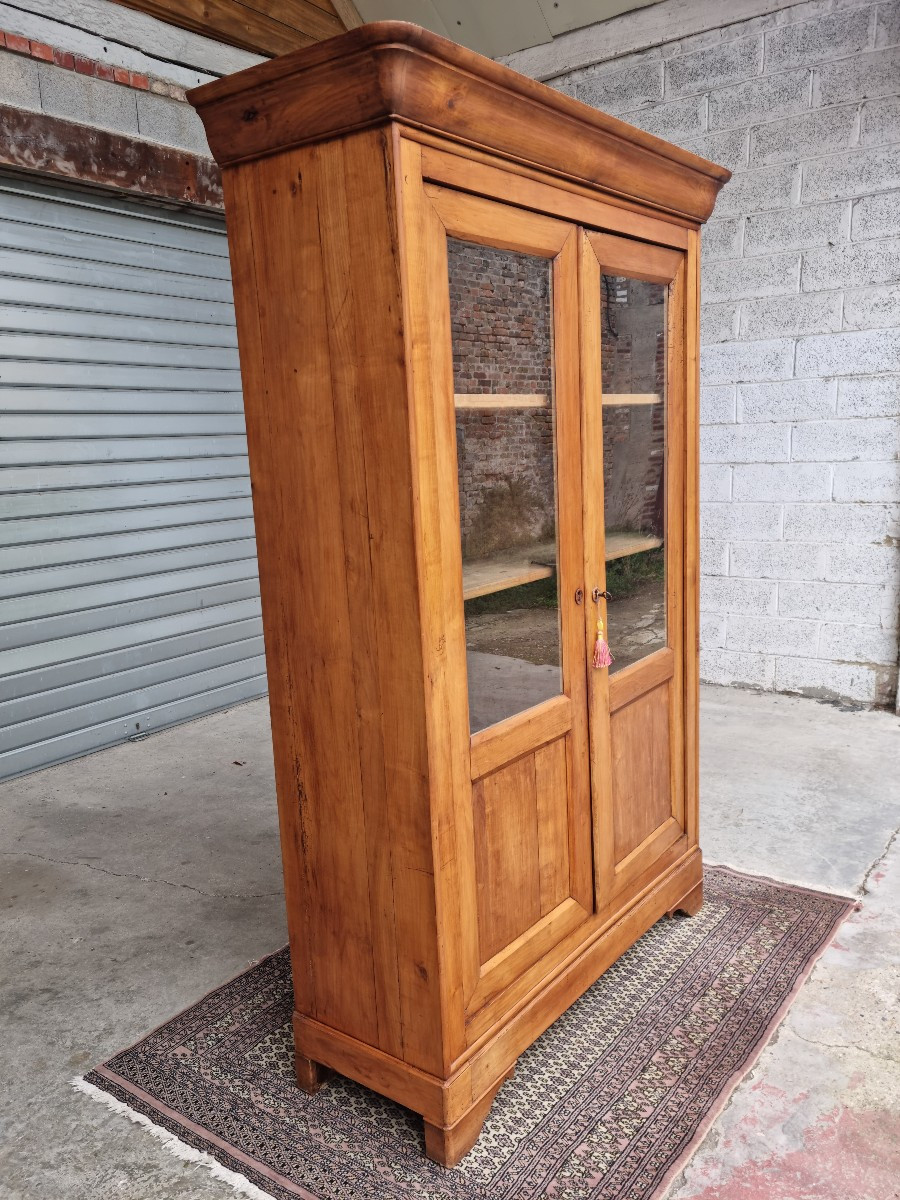 Louis Philippe Style Display Cabinet In Light Cherry Wood, Dating From The 14th Century -photo-3