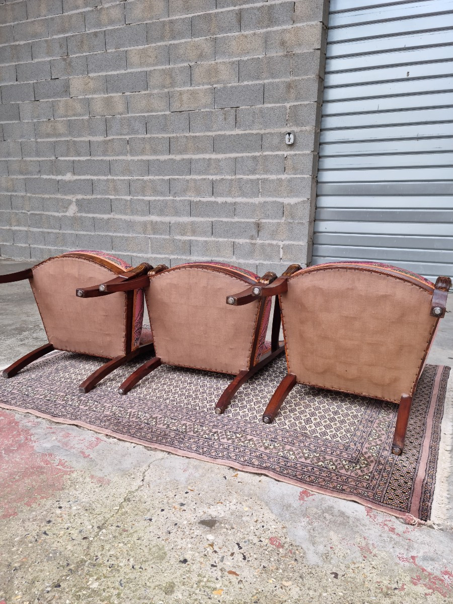 Suite de trois fauteuils Restauration en acajou – XIXᵉ siècle-photo-5